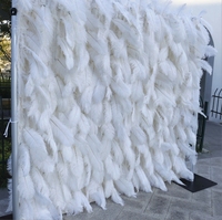 Panneaux muraux décoratifs de mariage 3D enroulables en tissu de soie artificielle blanche avec fleurs toile de fond