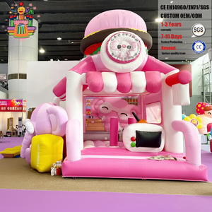 Château gonflable pour trampoline, <span class=keywords><strong>location</strong></span> pour fête, usage commercial, château gonflable princesse rose avec combinaison de toboggan gonflable, prix d'usine - Product Image 1