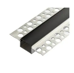 Encastre 12mm/15mm Aluminio U-Channel LED Drywall Yeso Perfil Difusor Perfil de iluminación para perfiles de aluminio