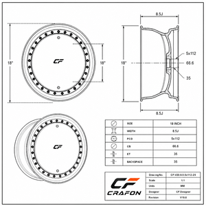 Jantes forgées rétro CF 15 16 17 pouces 4x130 5x100 compatibles avec les jantes classiques Beetle Type 1 Heritage ODM - Product Image 3