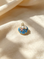 Pendentif en émail marin en forme de poisson et de coquillage, en acier inoxydable plaqué or 18 carats, pour la création de bijoux DIY