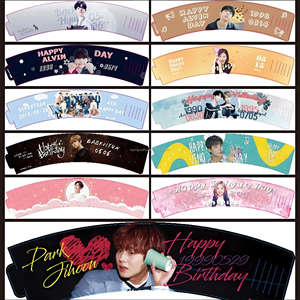 Manicotto di carta Hot <span class=keywords><strong>Kpop</strong></span> personalizzato per eventi Fan compleanno Café impacchi personalizzati per maniche da caffè con fata musicale - Product Image 5