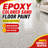 Revêtement de sol autolissant effet marbre SL-DLS en époxy avec sable coloré pour sols en béton, application au couteau et au truelle