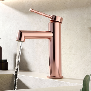 Robinet de lavabo de salle de bain de luxe en laiton antique couleur or rose, mitigeur chaud/froid durable, économiseur d'eau, anti-éclaboussures avec fonction de mousseur - Product Image 3