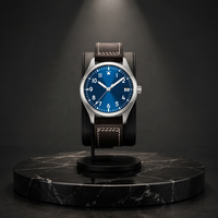 Montre de Plongée Homme de Luxe en Acier Inoxydable 316L avec Verre Saphir, Étanche 20m, Lumineuse, Analogique, Automatique, Bracelet en Cuir, Réserve de Marche