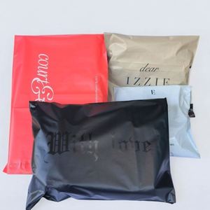 Moq 50pcs Matte UV Black Mailer BAG Custom Red Express Bag Polymailer Mailing Packaging Shipping Bag for <b>Clothes</b> Clothing - Product Image 3