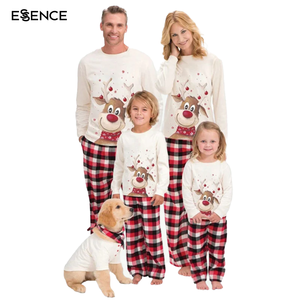 Tenues assorties pour la famille, pantalon de pyjama en bambou à carreaux à manches longues pour Noël, ensembles de pyjamas <span class=keywords><strong>maman</strong></span> et moi, pyjamas de famille - Product Image 1