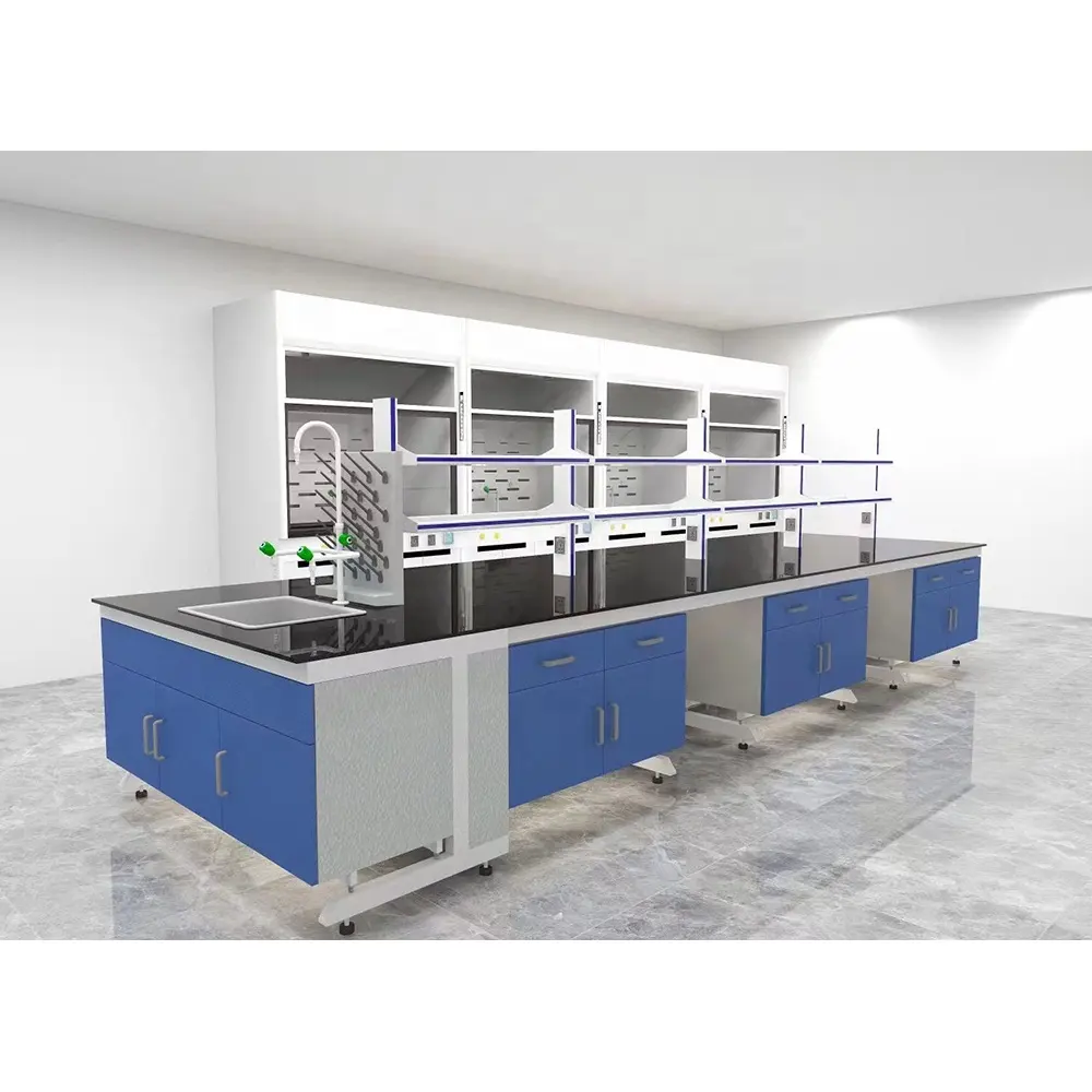 Stekellin-muebles de laboratorio personalizados para Universidad, Centro de isla, mesa de laboratorio de Metal químico