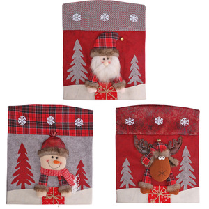Christmas <b>Chair</b> <b>Covers</b> 3D Santa Snowman Reindeer Elastic Slipcovers <b>For</b> <b>Dining</b> Kitchen <b>Chairs</b> Holiday Decor - Product Image 5