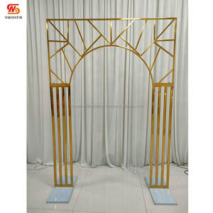 Arco de Boda Personalizado SMOOTH de 3 Piezas en Acero Inoxidable Dorado, Soporte para Decoración con Globos, Estante para Fiestas - Product Image 2