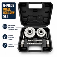Set Bor Inti Beton BEILI TCT Wall Hole Saw Kit 8-22Pcs SDS Plus Max dengan Kotak Aluminium untuk Pemotong Batu Bata dan Tembok