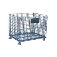 Cage de stockage pliable en acier au carbone robuste, empilable, en treillis métallique, pour entrepôt et logistique