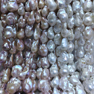 Vente en gros de perles naturelles de forme irrégulière blanches et violettes, perles baroques d'environ 17 pièces pour la fabrication de bijoux, accessoires de bijoux à bricoler soi-même - Product Image 1