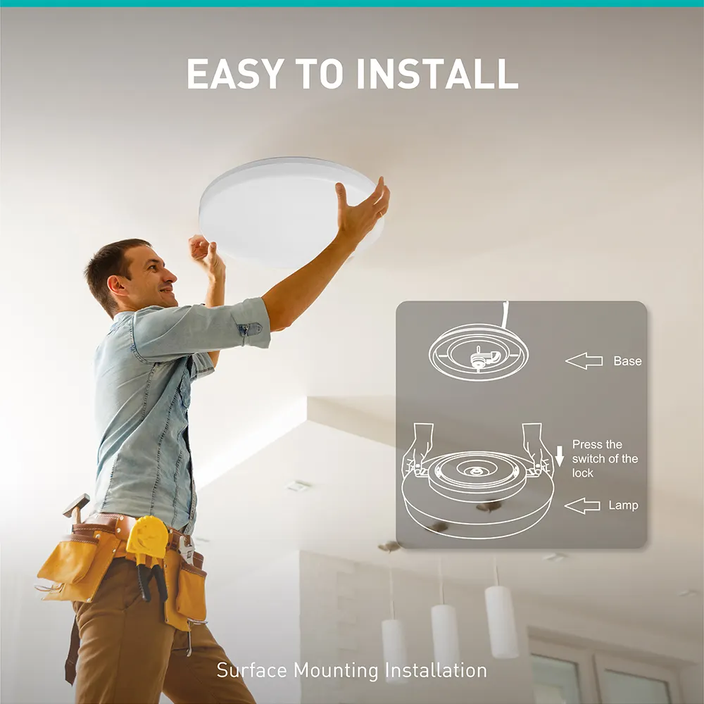 TUYA Smart Adjustable Surface Mount Led Light Fixture Ceiling Light For Bedroom Kitchen Modern Led Ceiling Lamp
