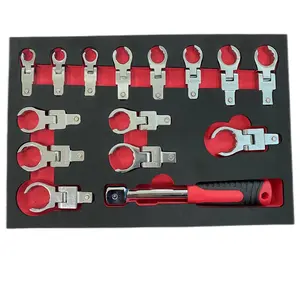 SFREYA S208L-15 15pcs Changeable Flex Ratchet Wrench Set Spanner Set Of Open End Torque Combination Wrench Set Ratchet Wrench