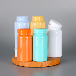Luxury Customized Capsule Bottle Pharmaceutical Packaging PET <b>Plastic</b> candy Color Bottle For Health Products With Screw <b>Cap</b> - Product Image 1