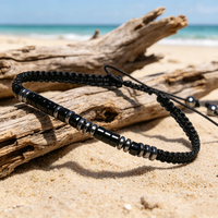 Bracelet d'amitié pour homme en perles d'œil de tigre naturel et d'onyx noir, code morse, pour la force et le courage, cadeau personnalisé avec message secret