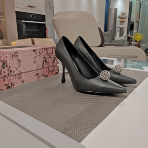 Zapatos de Tacón Jimmy para Mujer, Versátiles, con Punta en Pico, Adorno de Pedrería y Tacón Esculpido, para Uso Diario, Casual y Formal - Product Image 5