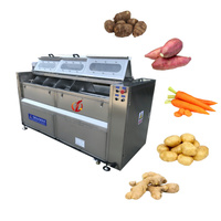Qd Industriële Fruitgroente Wasmachine Dunschiller Hoge Productiviteit Roestvrijstalen Reinigingsmachine Voor Aardappelen Lotus Wortel Maïs
