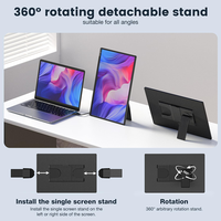 16I Inches Monitor for Laptop Extension Panel Type-C USB Connection Plug and Play No Driver Needed IPS Panel 178 Degree Wide