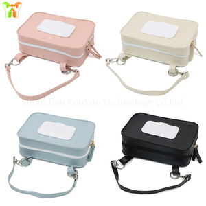 Porte-lingettes humides pour bébé réutilisable et portable, sac en cuir PU, pochette de transport pour les voyages avec un conteneur de lingettes humides pour adultes et bébés - Product Image 2