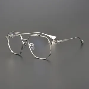 Titanium ultra-light double beam big face slim personality glasses eyeglasses frames latest model optical frames eyeglass
