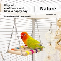 Kit d'échelle suspendue en bois sûr et non toxique pour cage à oiseaux, décoration pour cage à canaris, jouets pour perruches, calopsites et perroquets