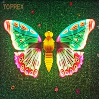 Toprex Dernière Lumière Motif Papillon LED Dynamique Colorée pour Décoration de Noël, de Centre Commercial, de Maison, Extérieure, de Jardin et de Pelouse
