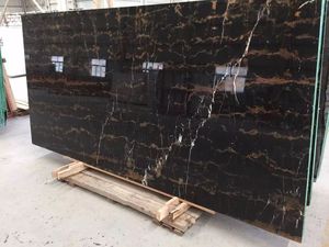 Panel de pared de piedra Natural Portoro de oro negro <span class=keywords><strong>afgano</strong></span>, baldosas de suelo de pared esmaltadas para cocina al aire libre, taller interior, losa pulida - Product Image 2