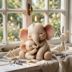 Molde <span class=keywords><strong>de</strong></span> Silicona 3D <span class=keywords><strong>de</strong></span> Elefante Madre e Hijo, Molde <span class=keywords><strong>de</strong></span> Resina <span class=keywords><strong>con</strong></span> Forma <span class=keywords><strong>de</strong></span> Elefante <span class=keywords><strong>de</strong></span> Orejas Grandes para Hacer Velas Aromáticas Hechas a Mano - Product Image 4