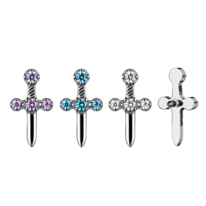 G23 titan mạ vàng Zircon vui vẻ Dao găm sụn Bông Tai đám cưới xuyên biên giới bán chạy nhất phong cách Ins - Product Image 5