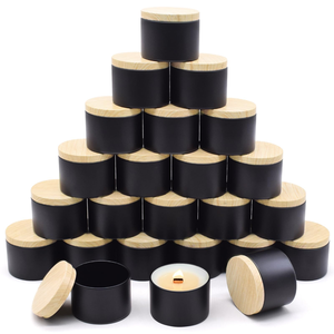4oz 8oz DIY Candle Making Round <b>Tin</b> Containers Metal <b>Tin</b> Jars with Lids Bulk <b>Storage</b> for Arts Crafts Gifts New Title - Product Image 1