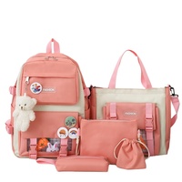 Tas Ransel Anti Air 2024 New YCH 5 in 1 dengan Kotak Pensil, Set Tas Sekolah Ringan Termasuk Dompet