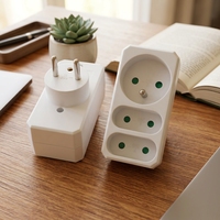 Adaptateur de prise de type français, protection des enfants, 1x16A+2x6A, 230V~Max 3680W, séparateur de prise à 3 voies, petite taille, PP ignifuge