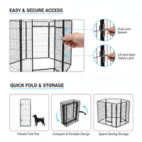 Enclos d'exercice pliable modulaire en métal pour animaux domestiques, portable, robuste et sûr, pour intérieur et extérieur, adapté aux petits animaux.
