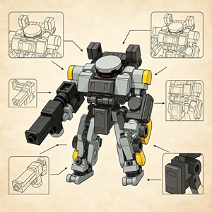 Heavy Bastion STEM Learning Building <b>Blocks</b> Set Tower Defender Unit‑2 Mecha Robot DIY Assemble Bricks Creative Play Toy For Teen - Product Image 3