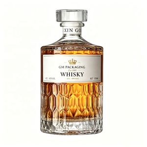 Botellas de Vidrio para Licores de 500 ml con Grabado de Diamantes, Botellas de Cristal para Whisky, Vodka y Brandy - Product Image 1