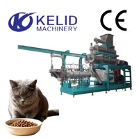 Nouvelle ligne de production de nourriture pour animaux de compagnie (chats) à haute capacité, contrôlée par PLC, multi-formes, de la marque KLD