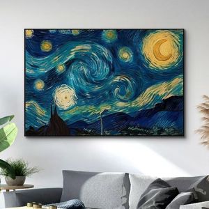 Murale Senza Cuciture <span class=keywords><strong>Notte</strong></span> <span class=keywords><strong>Stellata</strong></span> di Van <span class=keywords><strong>Gogh</strong></span>, Carta da Parati Personalizzabile per Camera da Letto - Product Image 4