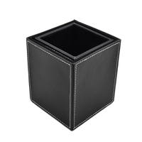 Organisateur de bureau multifonctionnel personnalisé en cuir PU véritable fait à la main porte-stylo et pinceau de maquillage pour le bureau et l'école