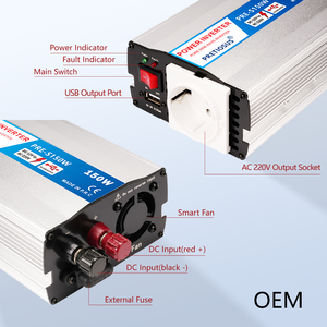 Onduleur solaire à onde sinusoïdale pure <span class=keywords><strong>150W</strong></span> 12V/24V/48V à 110V/220V <span class=keywords><strong>Convertisseur</strong></span> de tension pour ensemble d'alimentation extérieur domestique (50HZ/60HZ) - Product Image 3