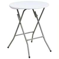 Table de bar haute pliable en plastique HDPE, ronde, petite, blanche, portable, pour événements extérieurs, bistrots et fêtes