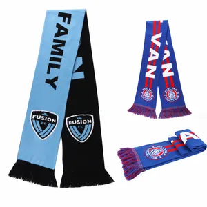 Sport Good Quality Scarf Custom Printed Knitted Scarves Football Soccer Club Winter Fan Scarf