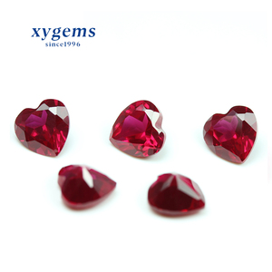 Pietra rubino grezzo corindone a forma di cuore all'ingrosso 3 # perline di pietra preziosa grezza per la vendita 4x4mm - Product Image 2