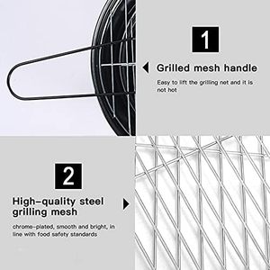 <b>Small</b> Outdoor Charcoal Grill Trolley Foldable Portable Anti-Rust Non-Stick Detachable High Quality Round Rack Home BBQ Grill - Product Image 4