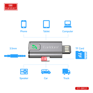Earldom V5.3 Không Dây Xe Bt Bộ Chuyển Đổi Âm Thanh FM <span class=keywords><strong>Transmitter</strong></span> Receiver Hands-Miễn Phí Giao Tiếp Tfcard Hỗ Trợ Cho <span class=keywords><strong>Bluetooth</strong></span> Xe Hơi Kit - Product Image 5