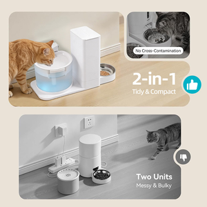 Distributeur d'<span class=keywords><strong>eau</strong></span> et de nourriture sans fil <span class=keywords><strong>professionnel</strong></span> 2 en 1 pour animaux de compagnie avec chauffage constant et conception étanche pour chats et chiens - Product Image 3