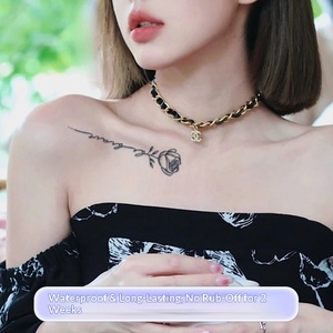 Nouvel autocollant de tatouage temporaire à motif floral et animalier pour <span class=keywords><strong>femme</strong></span>, papillon sexy, imperméable, papier de luxe léger - Product Image 3