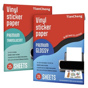 Printable Custom Wholesale <b>A3</b> A4 Washi Inkjet Transparent Paper Sticker Sheets Clear Backing Adhesive 8.5*11 - Product Image 5