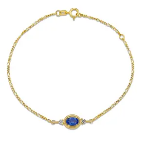 Gemnel approachable price wholesale sapphire diamond bonbon link figaro chain bracelet